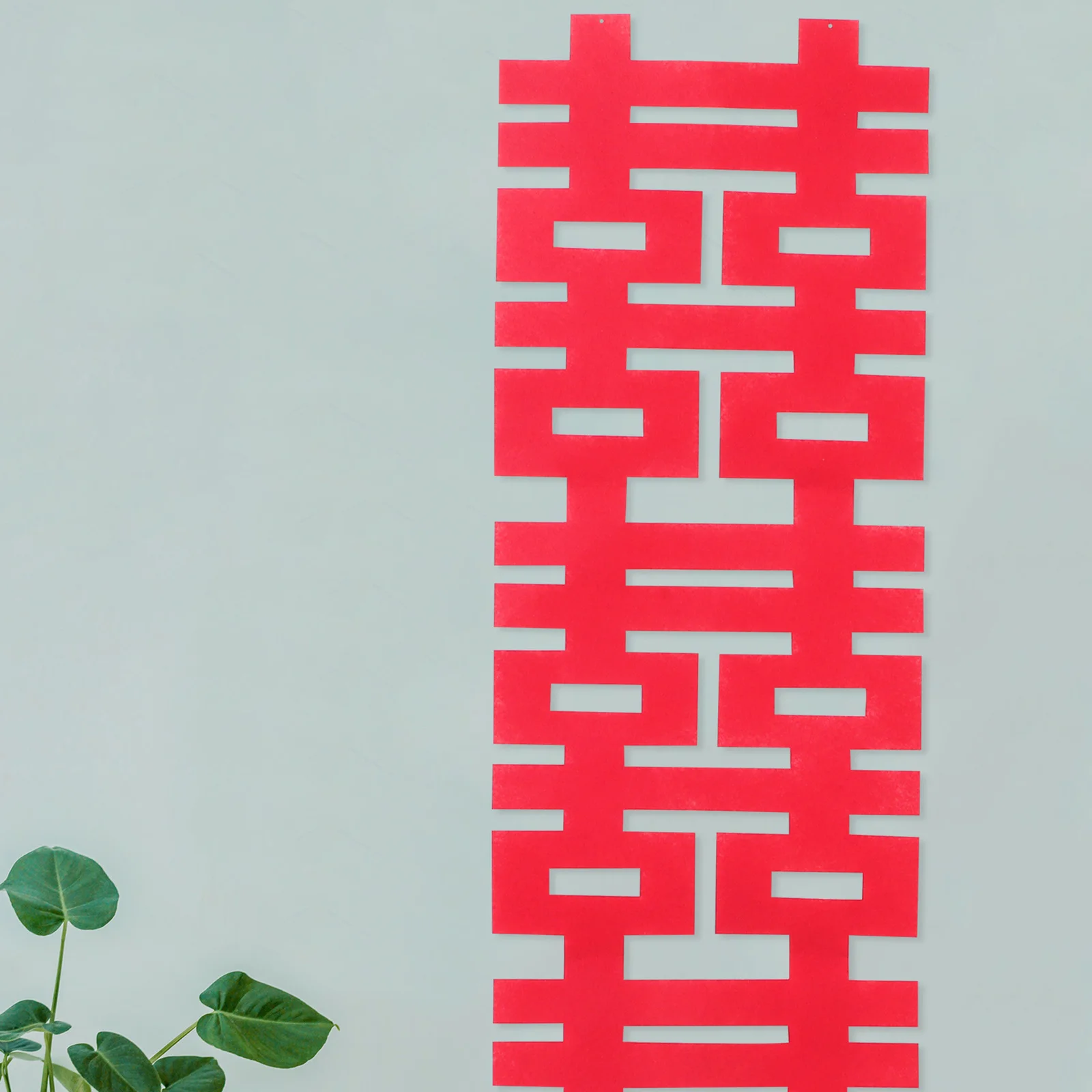 زينة الزفاف الصينية الأحمر ورأى Xi شخصية راية الزفاف التقليدية صورة خلفية الباب الجدار الشنق الدعائم الطرف