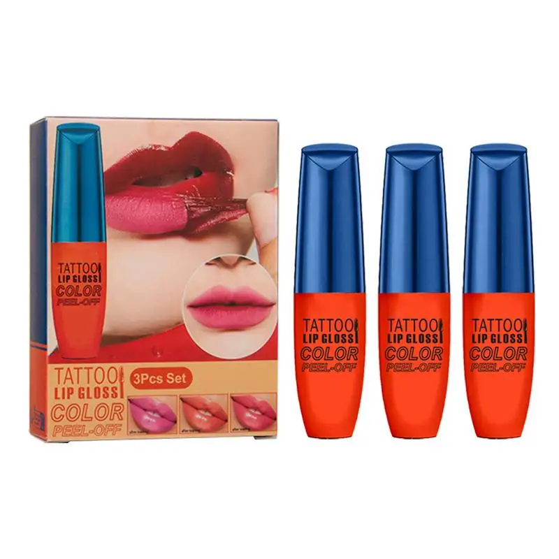 Lip Stain Peel Off Langlebiger Peel Off Lippenstift Peel Off Lip Liner Stain Set Schnell trocknendes Lip Stain Kit Lippen-Make-up für Frauen