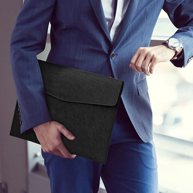 2Pcs Document File Folder, Waterproof Thin PU Leather A4 Envelope Folder Expanding File Organizer Portfolio Storage Case Durable