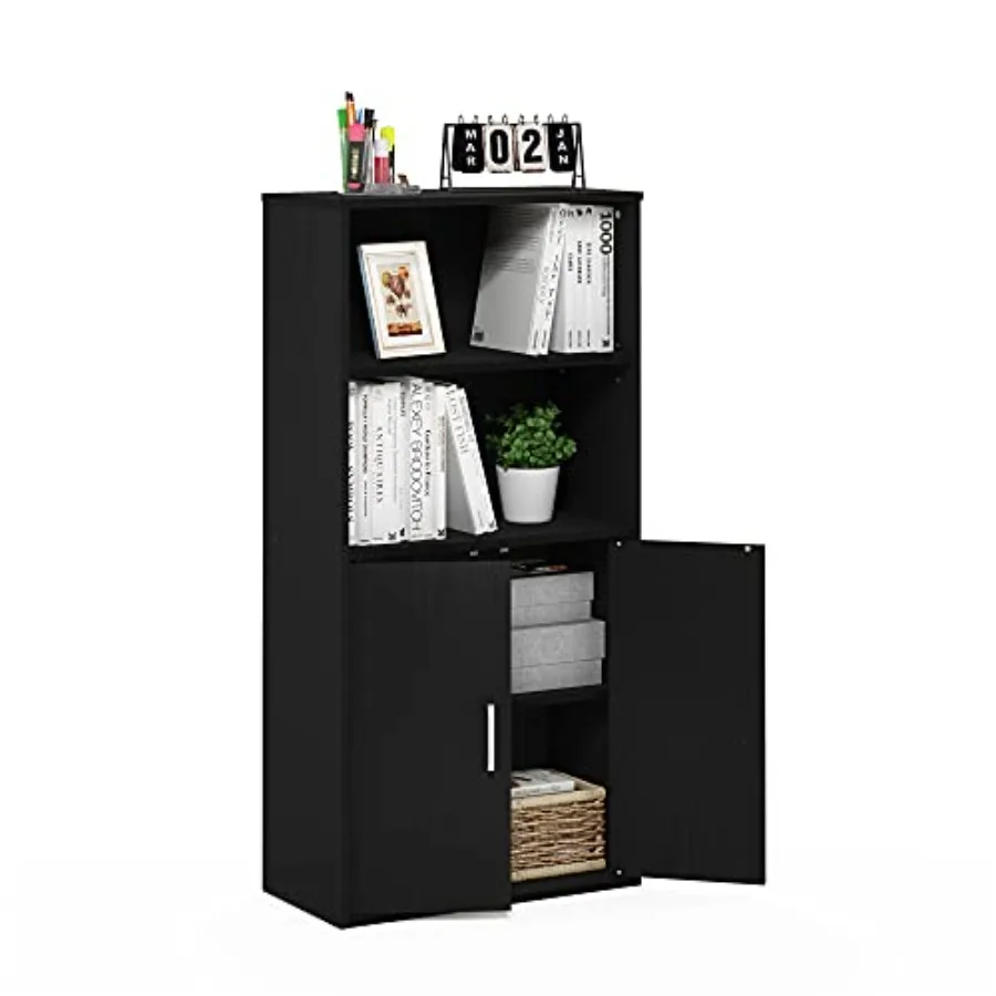 

4-Tier Storage Bookcase Bookshelf with Multipurpose Design Made of Wood-Effect Material in Beige Color Ideal for Organizing Boo