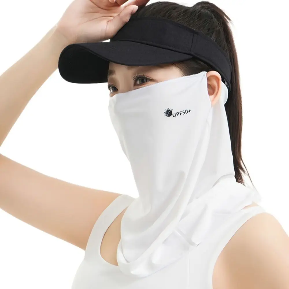 ตัวอักษรฤดูร้อนผ้าไหมน้ําแข็ง Face Mask ป้องกันแสงแดด Breathable ครีมกันแดด Face Veil ตกปลา Face Shield ปีนเขาหน้ากาก Veil