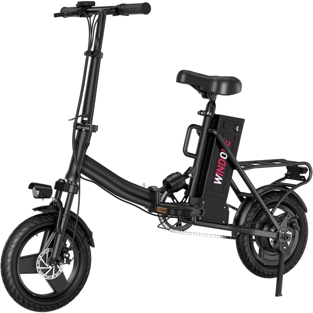 

S14 adult e-bike with a maximum speed of 19 mph and 28 miles of range (PAS), 500W peak motor and lightweight portability，black