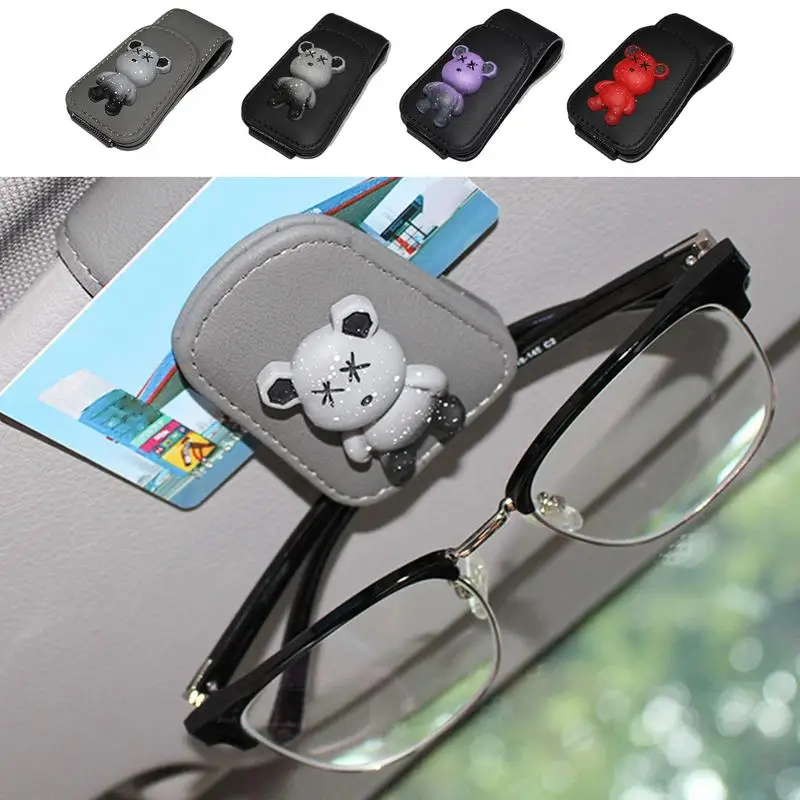 Car Visor Glasses Clip Organizer Cartoon Design Car Sun Visor Glasses Clip Multi-Functional Storage Artifact For Trucks Minivan