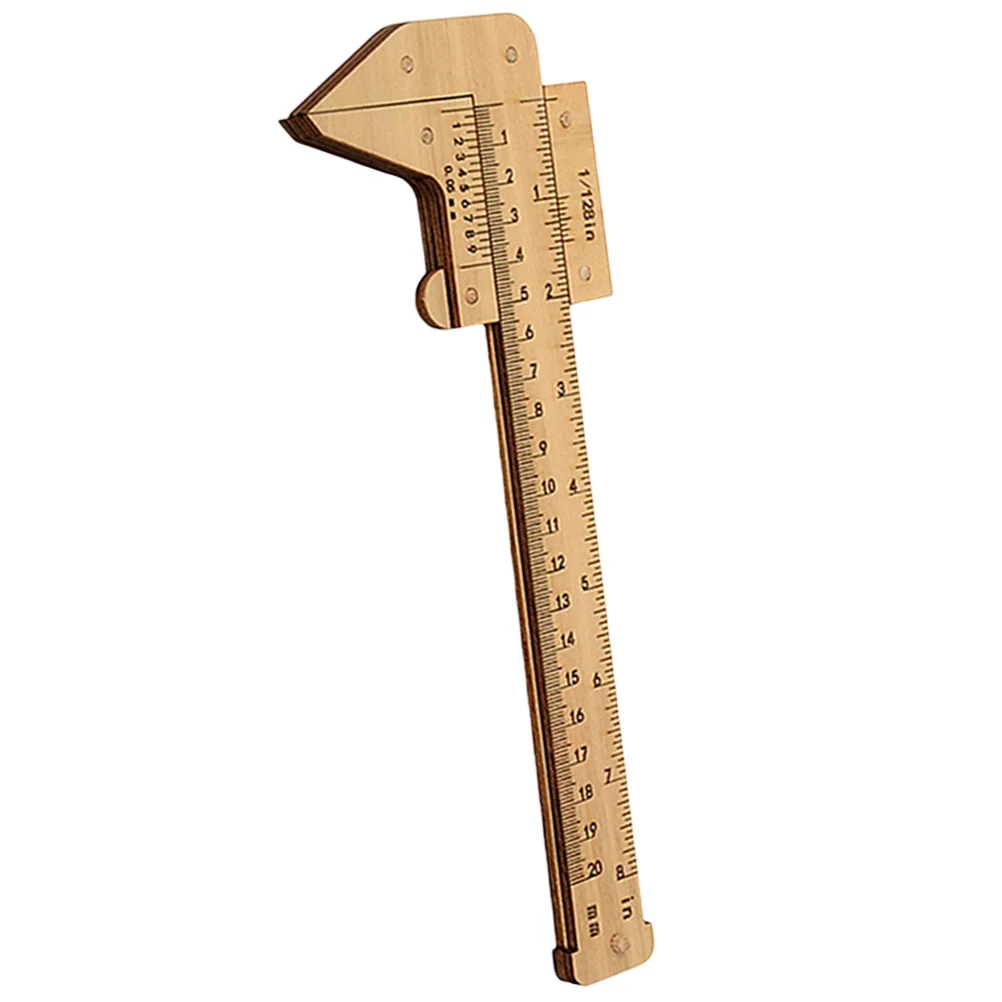 

Multi-Purpose Wooden Caliper Measuring Tool High Hardness Straight Edge Ruler for Drawing Measuring Woodworking Portable