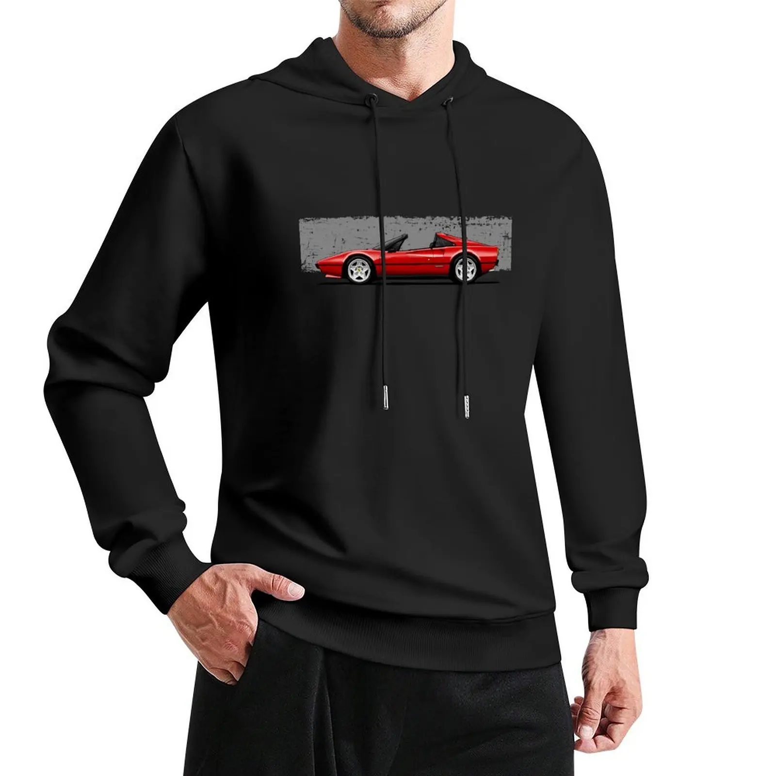 

My drawing of the red Maranello Italian classic sports car Pullover Hoodie men clothing aesthetic clothing hoodie men