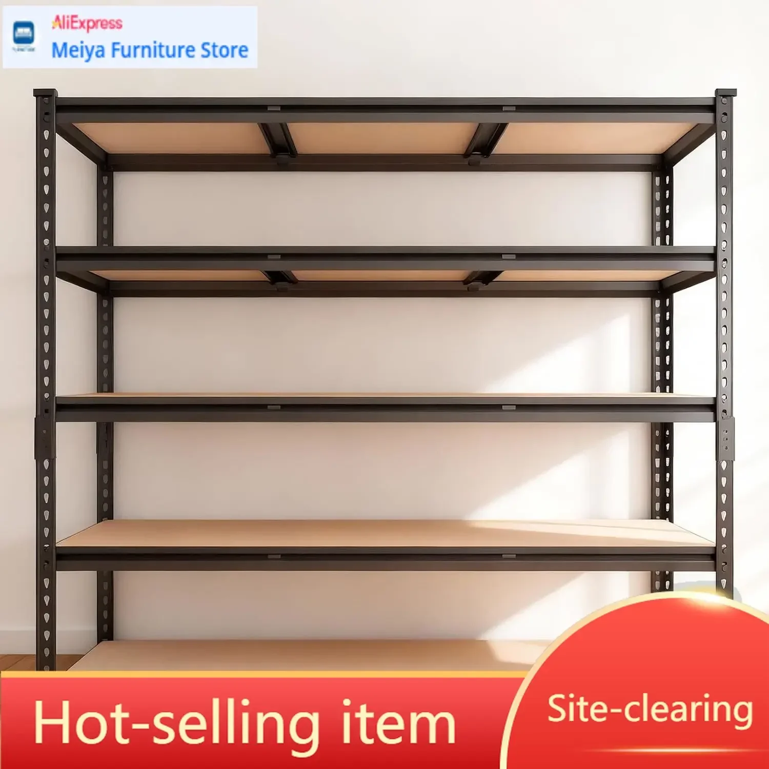 Five Tier Adjustable Storage Shelves Heavy Duty Garage Shelving Industrial Shelving Unit For Warehouse Basement Pantry