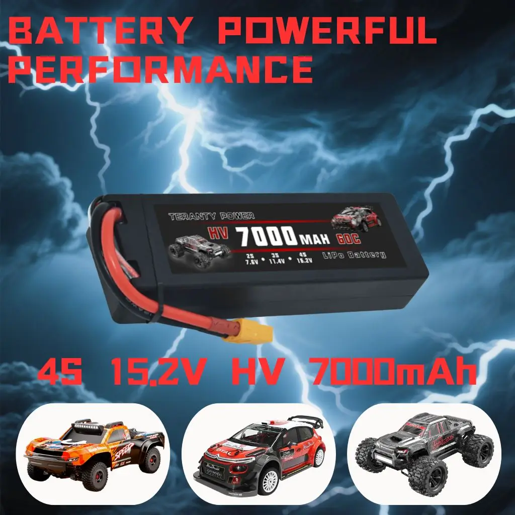 Teranty mjx hyper go 7303 4slithium bateria 14.8v/15.2v 60c 5000-7000mah bateria com carregador peças de automóvel 1/7 rc peças de corrida