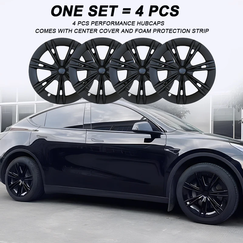4PCS Hub Cap for Tesla Model Y 19 Inch Hubcap for Gemini Accessories Wheel Parts Performance Full Rim Cover Wheel Cap 2018-2024