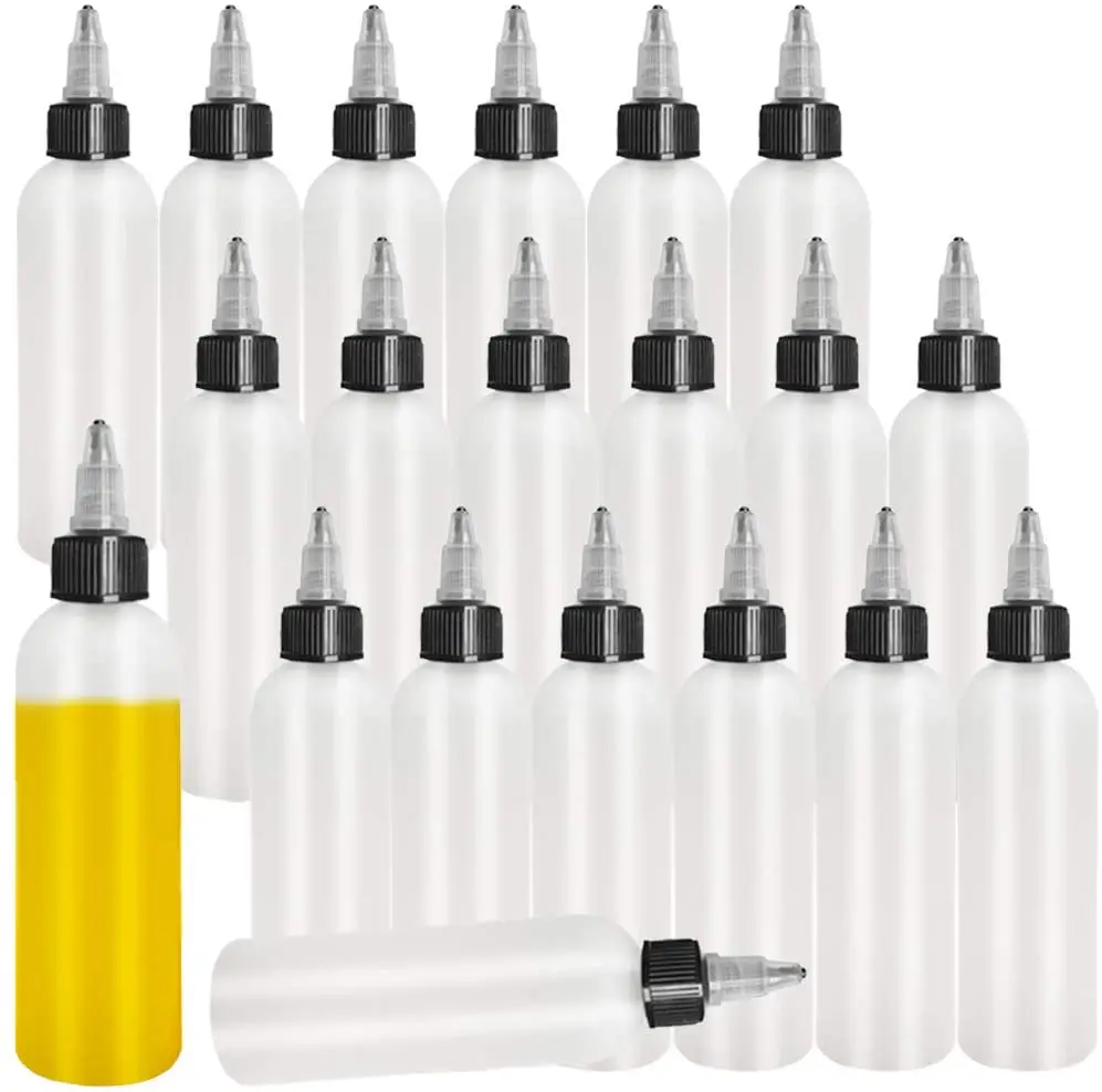 

20pcs 30ml 60ml 120ml PET Plastic Dropper Bottles Empty Juice Liquid Containers Refillable Oil Boston Bottle with Screw Caps