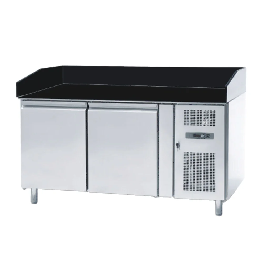 

Stainless Steel Commercial Pizza Counter Chiller Double Door Cooling System with Fan Single Door Freezer Refrigerator