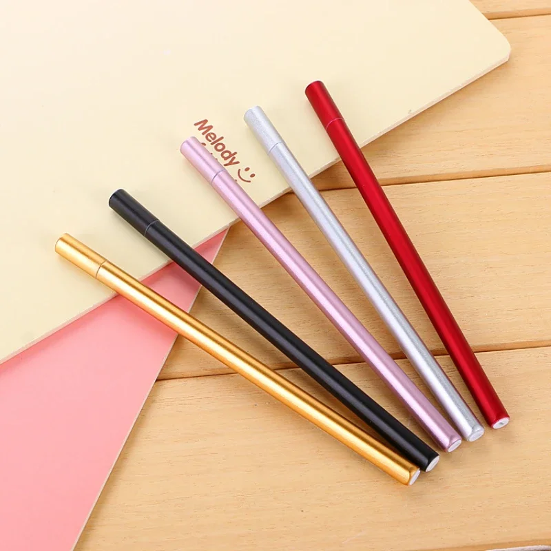 50PCS  Metal Rollerball pen examination stationery creativity triangle metal handle water-based pen office signature pen