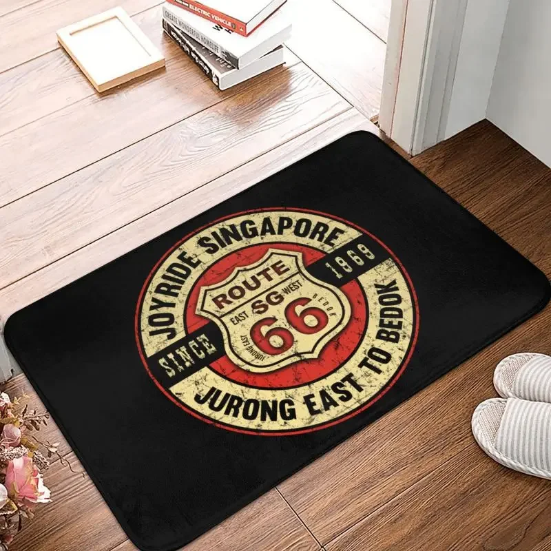 Historic Route 66 Floor Door Bath Kitchen Mat Anti-Slip America Highway Mother Road Doormat Toilet Entrance Rug Carpet Footpad