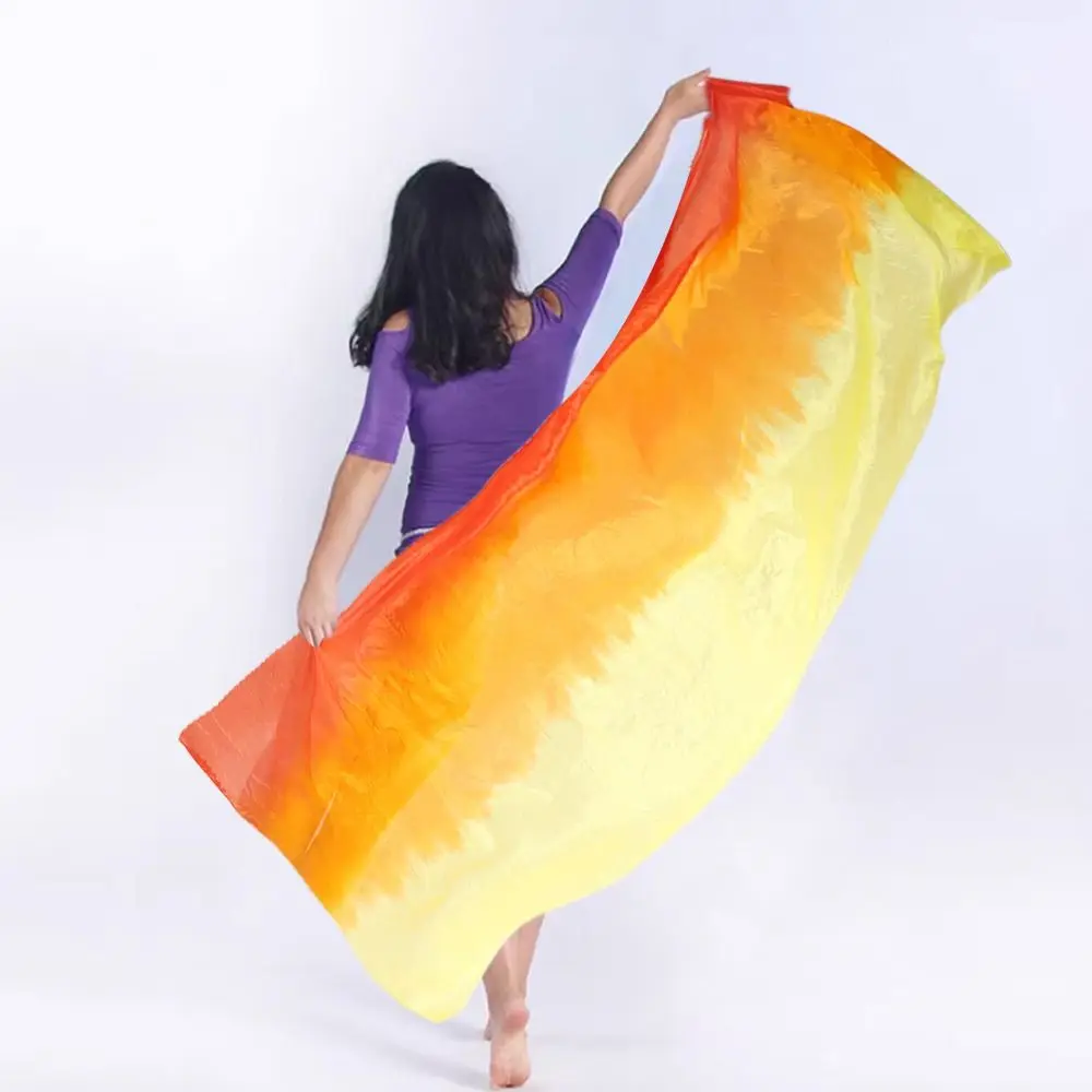 New Gradient Color Belly Dance Veils Light Texture Long Dancing Scarf Latin Belly Dance Shawls