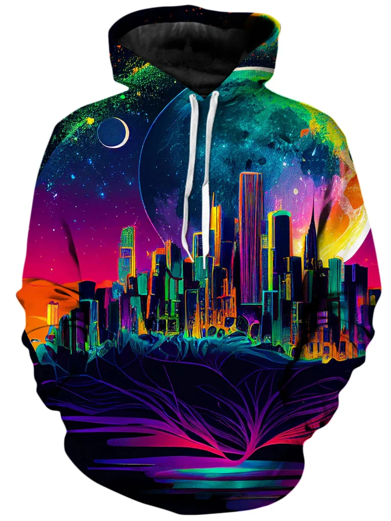 

Cyberpunk City 3d Printed Sky Graphic Hoody For Men's Sportwear Casual Male Clothing Hooded Sweatshirts Fashion Kid's Hoodies