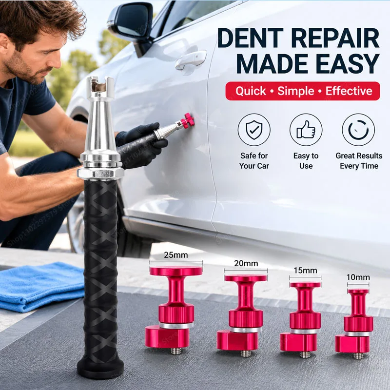 5PCS Multi‑specification Automotive Sheet Metal Groove Repair Tool Set Paint‑free Puller Home Body Size Dent Repair Repair Kit.
