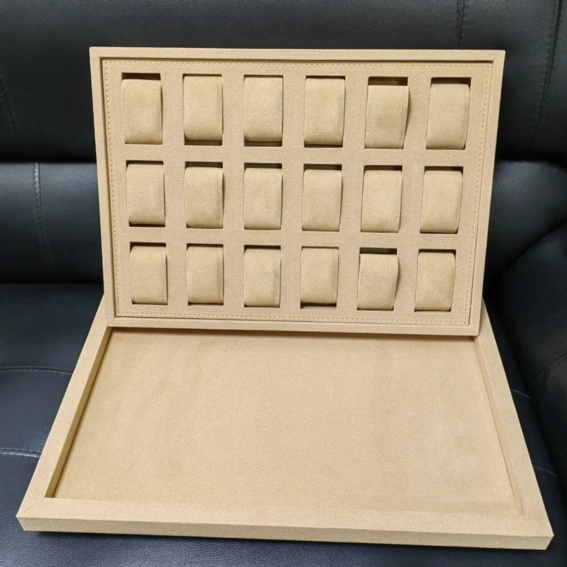 Velvet Watch Tray Organizer Large Jewelry Display Trays Watches Necklace Ring Storage Box Trinket Bracelet Showcase Stand Props