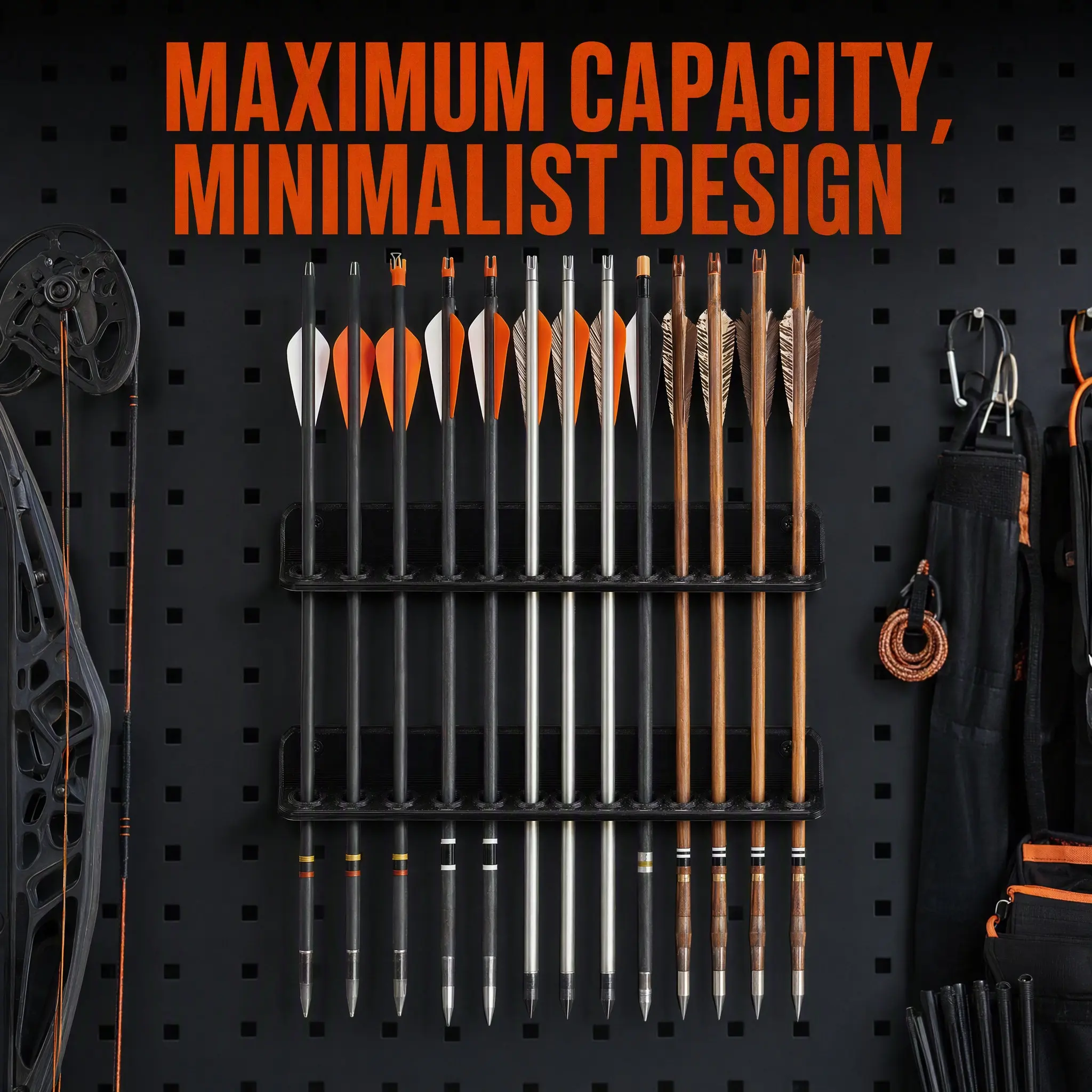 Archery Arrow Wall Rack ABS Mounted Storage Organizer Display Shelf Holder