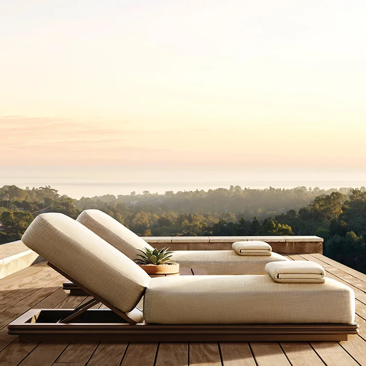 

Modern Patio Lounge Chair Hotel Garden Metal Aluminum Sunbed Luxury Outside Furniture Outdoor Sun Lounger Chaise Lounge