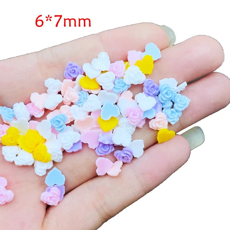 200Pcs New Cute Mixed Mini Flower Flat Back Resin Cabochons Scrapbooking DIY Jewelry Craft Decoration Accessorie K68