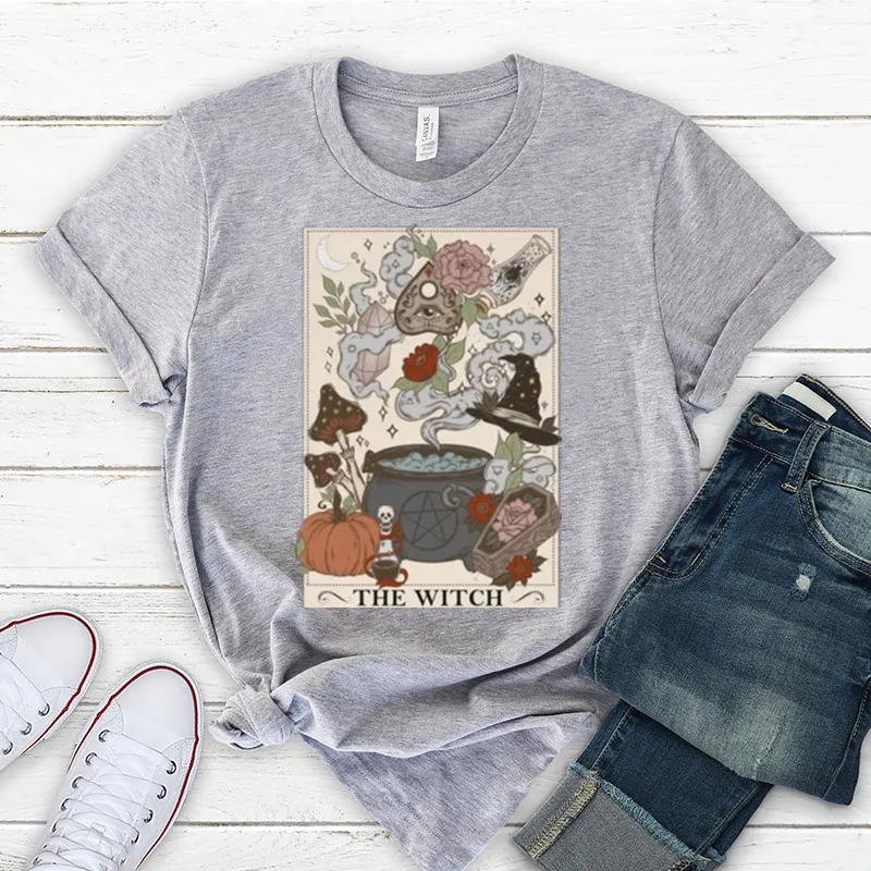 Occult Oversized TShirt Funny Graphic Korean Women Tshirt Fashion Casual 100%Cotton Round Neck Female Short Sleeve Top Tees y2k