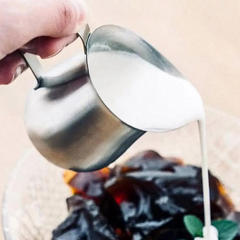 New Coffee Milk Frothing Pitcher Cup Stainless Steel Espresso Creamer Pitchers Ounce Measuring Cup with Pouring Spout Coffeeware