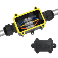 Junction Box Waterproof IP68 2 Way Plug Line M16 Coaxial Cable Connector Wire Range 5 to 10mm Outdoor External Electric Power