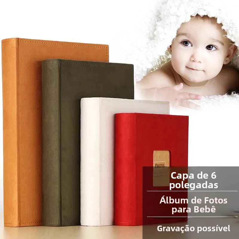 Album-de-fotos-para-bebes-de-an-capacidad-con-nucleo-de-papel-de-terciopelo-tipo-insertable-de-alta-calidad-color-puro