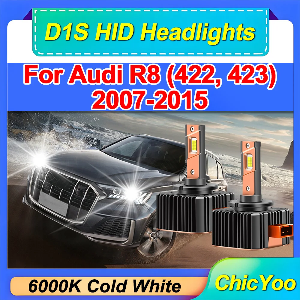 

120W Super White D1S Auto HID Xenon Lights Canbus LED Headlamps Bulbs 30000LM 6000K Plug&Play For Audi R8 (422, 423) 2007-2015