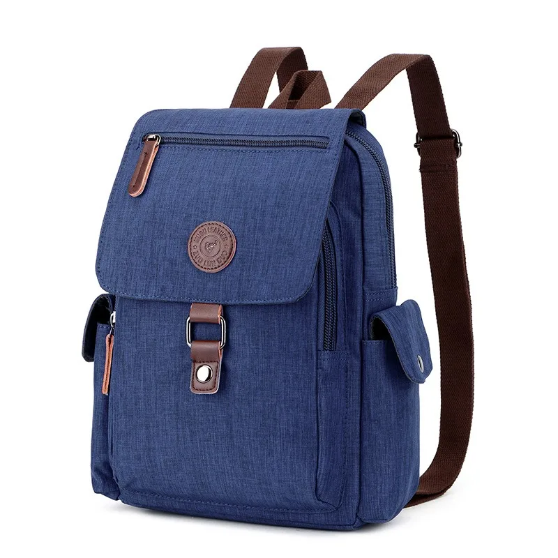 Nesitu Highend Durable Canvas Purple Red Blue Black Green Grey A4 Student Men Women Backpack School Travel Bag M1007