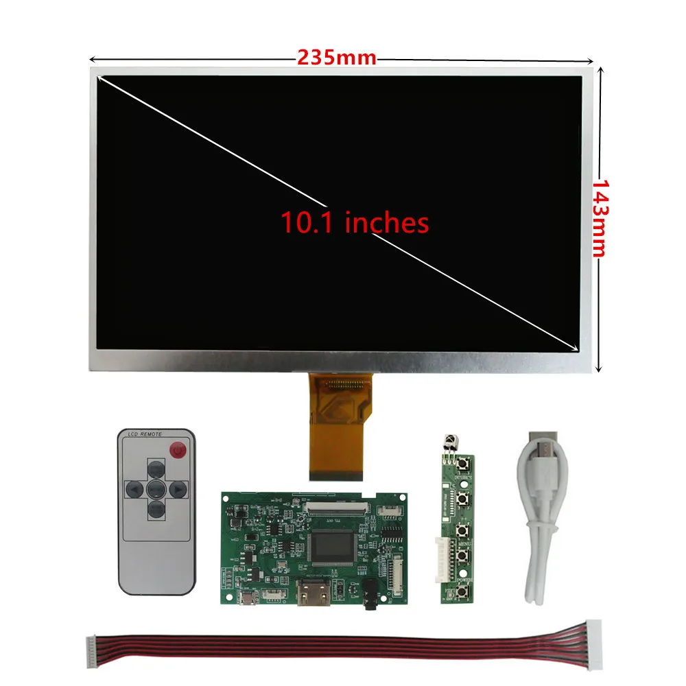 Imagem -03 - Polegada 1024*600 Hdmi-display Lcd de Tela Compatível com Placa de Driver de Áudio Monitor para Raspberry pi Banana Laranja pi Computador 10.1