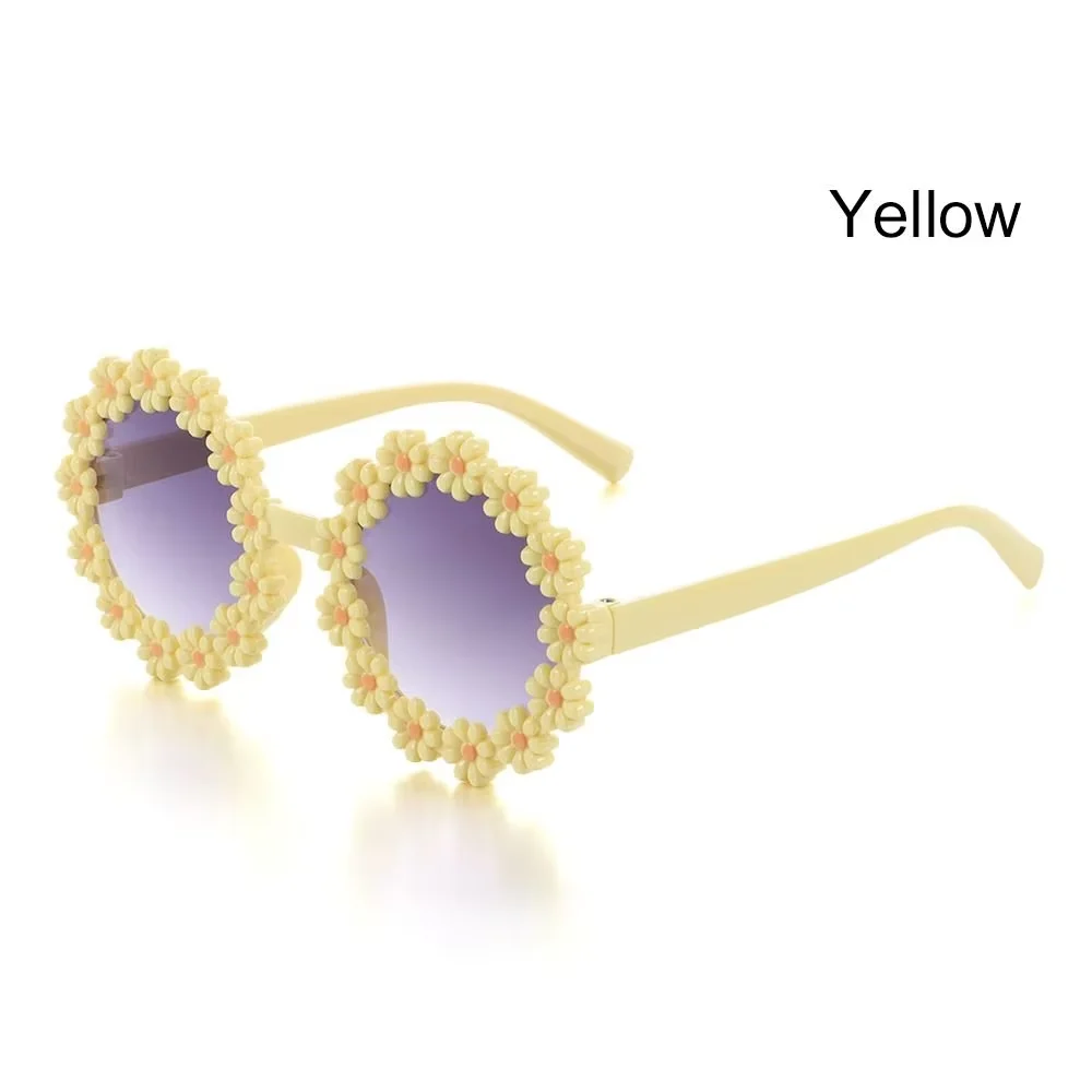 Ronde bloem zonnebril voor kinderen Leuke Daisy Bril Kinderen Outdoor Zonwering Shades Mode Grappige Feestbril