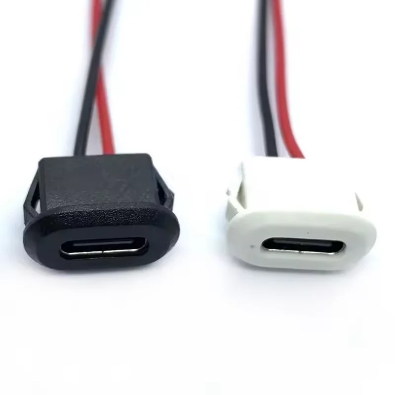 1-10pcs USB Type C 2pin Connector Jack Female Type-C With Card Buckle 3A Fast Charging Jack Port USB-C Charger Plug Socket