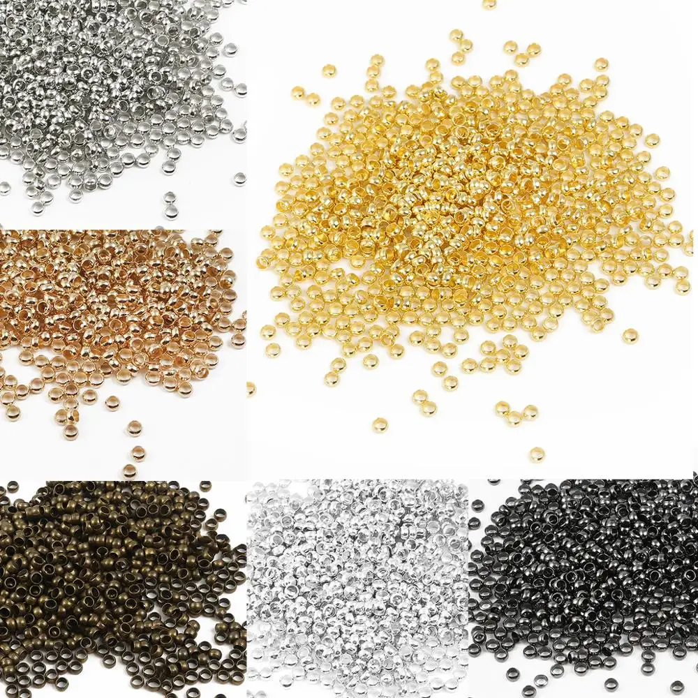 Wholesale 1.5/2/2.5/3/3.5/4mm Ball Crimp End Beads Stopper Spacer Beads For DIY Necklace Jewelry Making Findings Accessories