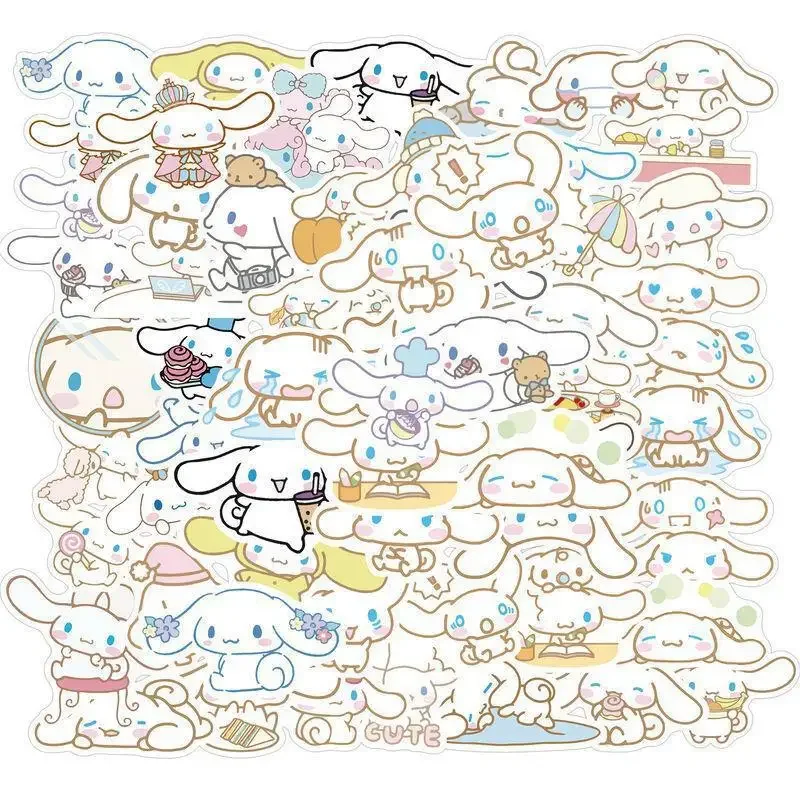 50pcs Stickers Cute Cinnamoroll Kuromi My Melody Sticker For Laptop Phone Case Girls Sanrio My Melody Anime Stickers Kids Toys