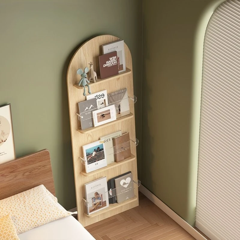 the wall Magazine, newspaper display rack Floor-to-ceiling multi-layer storage rack Vinyl record display rack Bookshelf