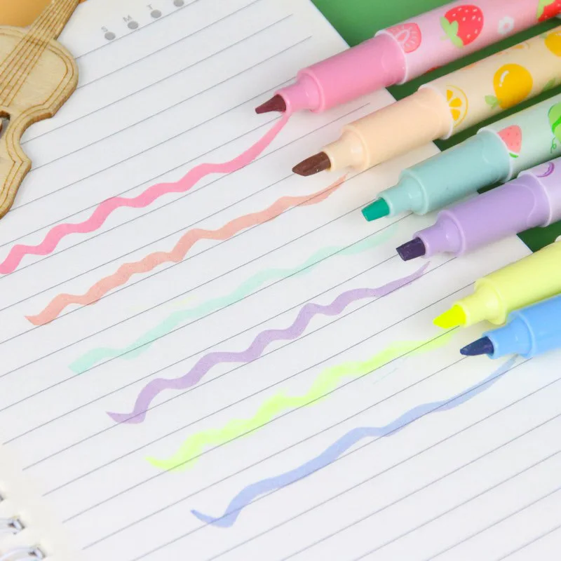 

2 Sets of Small Fresh Mini Pocket Highlighter High Value Eye Protection Color Marker Student Marker Pen