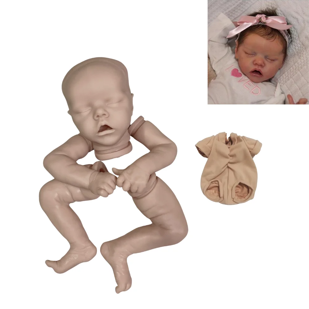 17 Inches Unpainted Reborn Doll Kit Twin A Newborn Reborn Doll Kits Blank Vinyl Unfinished Baby Mold DIY Doll For Girls