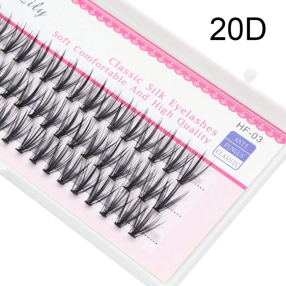 Russian Volume False Eyelashes 20D Cluster 60 Bunch Mink Eyelashes Extend Natural 3D Single Eyelash Makeup Cilia