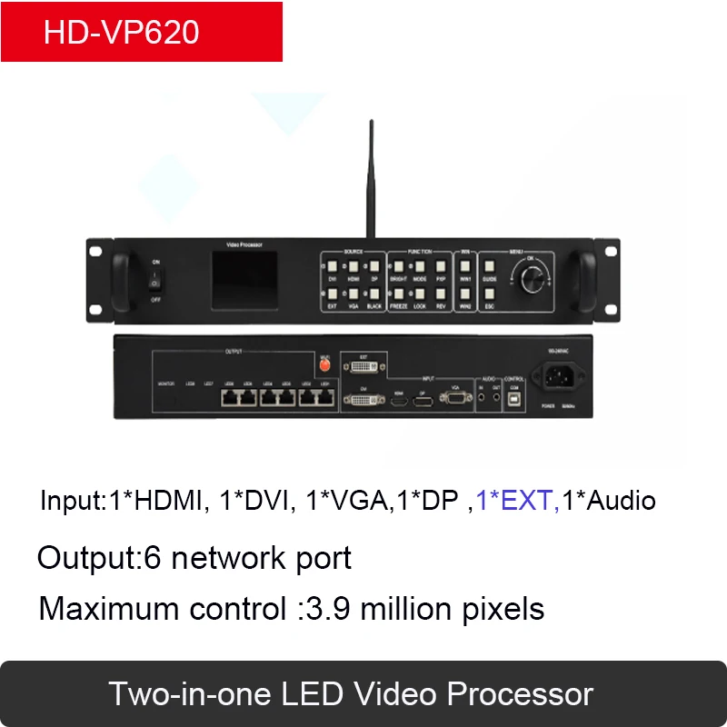 HD-VP620/820 Powerful 2-in-1 Controller Function of One Single-picture Video Processing and One Sending Card 3.9 million pixels