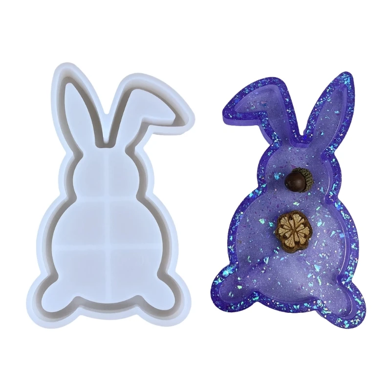 Sturdy Silicone Container Mold For Crafting Delicate Rabbit Shaped Trays Decors