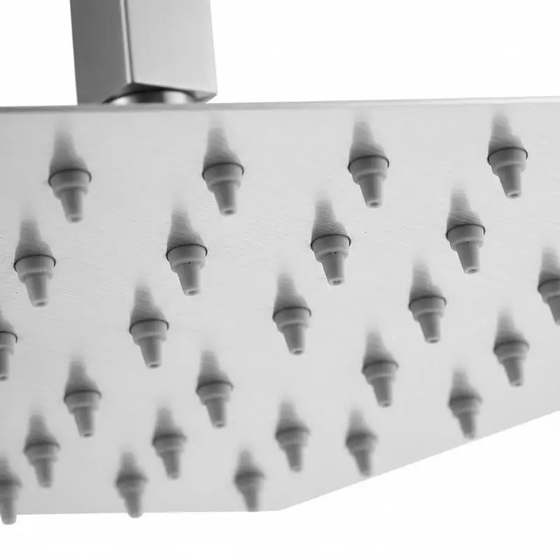 Rain Shower Fixtures 12-Inch For Residential Bathroom Hotel Suite Master Bath, Ceiling Mounted High Pressure Dual Function Brass Construction Brushed Nickel Finish view 4