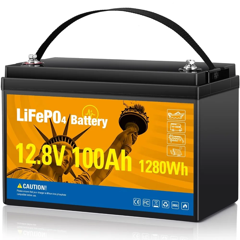 12.8V 100Ah LiFePO4 Battery Group 31 100A BMS Low-Temp Cutoff 15000+ Cycles for Solar RV Trolling Motor Marine Off-Grid, Custom