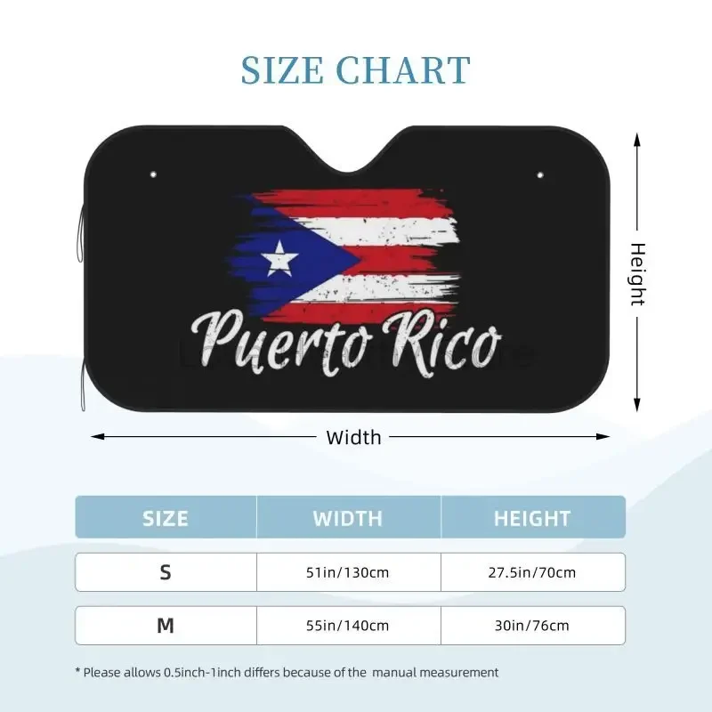 Puerto Rico Flag Print Car Front Windshield Sun Shade Blocks Uv Rays Sun Visor Protector for Car Truck SUV Auto Accesorios - view 6