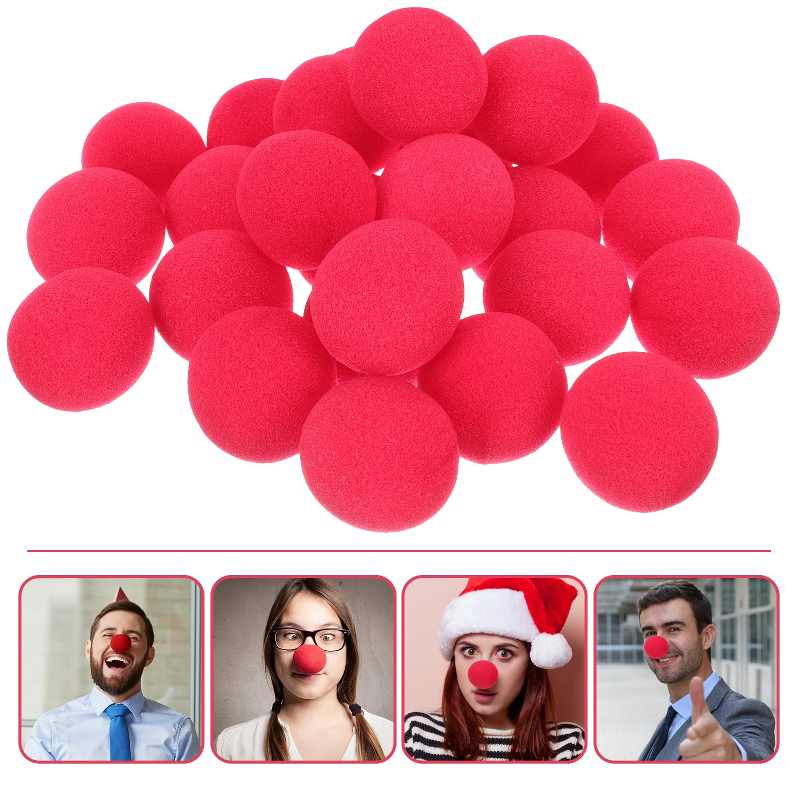 

50Pcs Clown Sponge Nose Red Comfortable Lightweight Fit for Halloween Cosplay Costume Party Masquerade Party Supply
