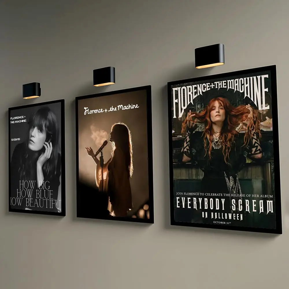 F-Florence Welch Poster Self-adhesive Wall Mural Art Waterproof Sticker For Bar Room Decor High Quality Print Gift