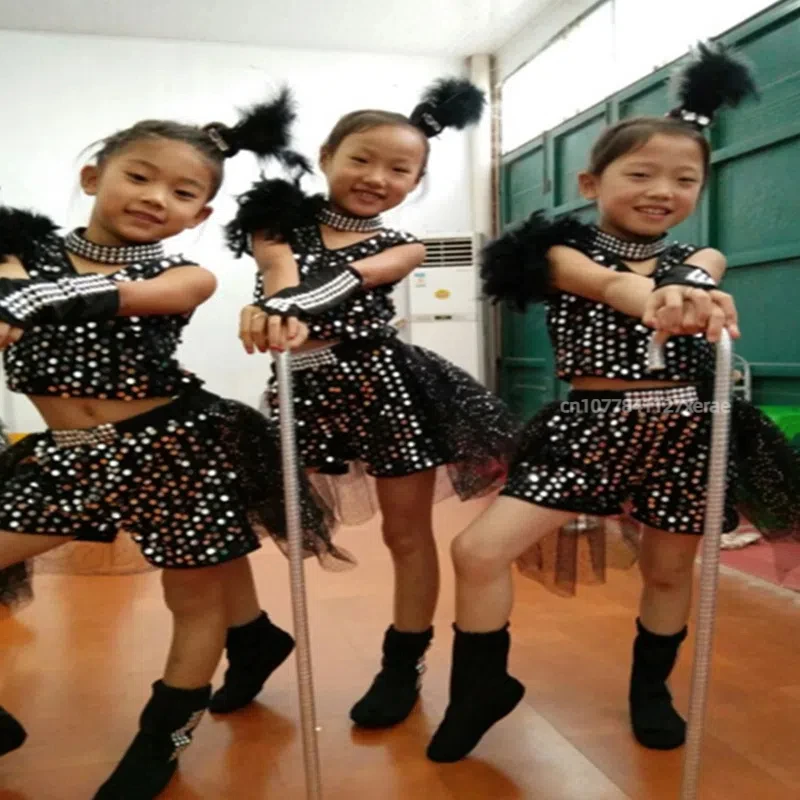 New Street Dance Sequin Costumes, Children's Hip-hop Sets, Jazz Dance Performance Costumes, Girls' Stage Dance Performances