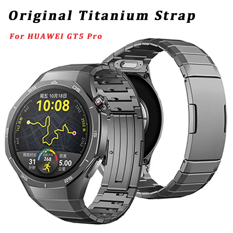 

Оригинальный роскошный титановый ремешок без зазоров для Huawei Watch GT5 Pro, металлический ремешок для Huawei Watch GT5 Pro, деловой быстросъемный ремешок
