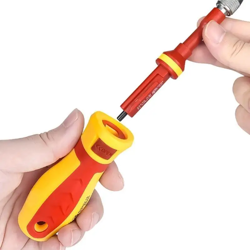 652F 18 In1 معزول مفك مجموعة مفك مغناطيسي أداة مجموعة كهربائي متعدد الوظائف للتبادل مفك البراغي #4