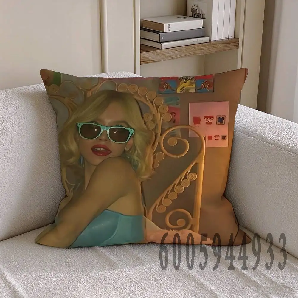 S-Sydney Sweeney Square Pillow Cover Multiple Sizes For Car Home Bedroom Decoration Holiday Housewarming Gift For Family