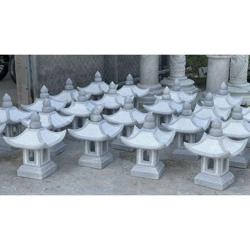 Villa Hotel Lake View Durable Outdoor Decorative Stone Garden Lantern - Modern Carved Granite Lamp